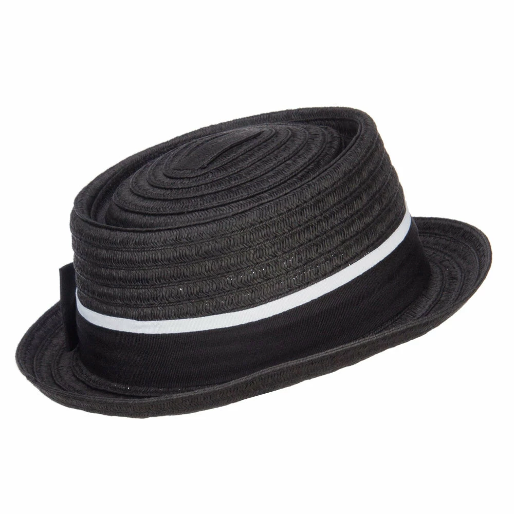 Hatiya Ribbon Band Boater Pork Pie Hat 15 Hatiya Ribbon Band Boater Pork Pie Hat - Image 13