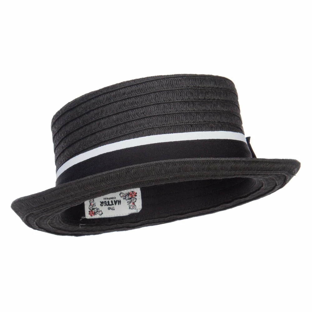 Hatiya Ribbon Band Boater Pork Pie Hat 16 Hatiya Ribbon Band Boater Pork Pie Hat - Image 14