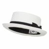 Hatiya Ribbon Band Boater Pork Pie Hat
