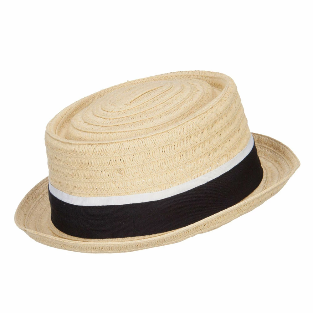 Hatiya Ribbon Band Boater Pork Pie Hat 10 Hatiya Ribbon Band Boater Pork Pie Hat - Image 8
