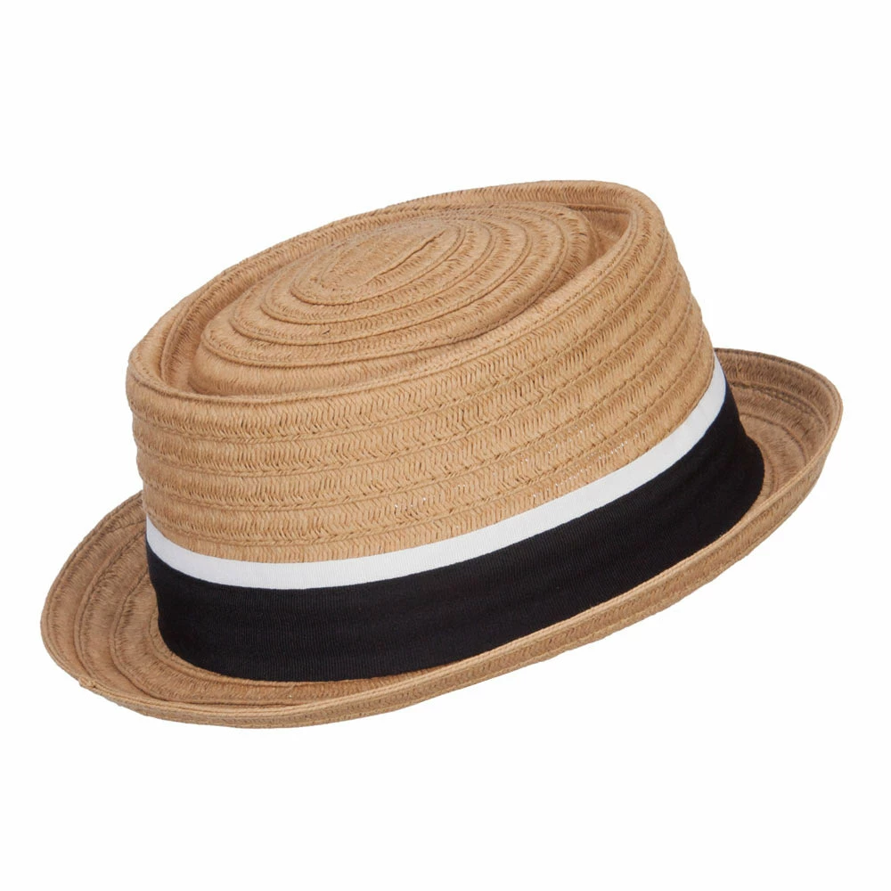 Hatiya Ribbon Band Boater Pork Pie Hat 20 Hatiya Ribbon Band Boater Pork Pie Hat - Image 18
