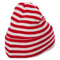 E4Hats Trendy Striped 12 Inch Long Cuff Beanie 9 E4Hats Trendy Striped 12 Inch Long Cuff Beanie -Adams Shop tf001bf red white 3