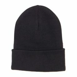 Solid Wing Youth Cuff Long Beanie -Adams Shop th001bf black 5