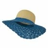 Something Special Two Tone Crocheted Sun Brim Hat 2 Something Special Two Tone Crocheted Sun Brim Hat -Adams Shop th002fw blue 1