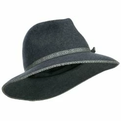 Jeanne Simmons Women's Tribal Trim Wool Fedora -Adams Shop tm001cf grey 4