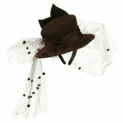 Something Special Mini Top Hat Style Fascinator -Adams Shop tm001df brown 2