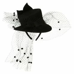 Something Special Mini Top Hat Style Fascinator -Adams Shop tm002df black 3