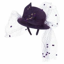 Something Special Mini Top Hat Style Fascinator -Adams Shop tm005df purple 2
