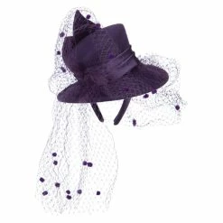 Something Special Mini Top Hat Style Fascinator -Adams Shop tm005df purple 3