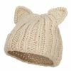 Jeanne Simmons Girl's Kitten Ear Ribbed Beanie -Adams Shop tn001ps beige 1