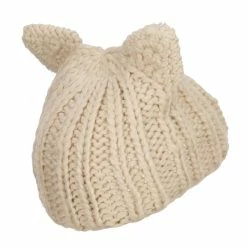 Jeanne Simmons Girl's Kitten Ear Ribbed Beanie -Adams Shop tn001ps beige 3