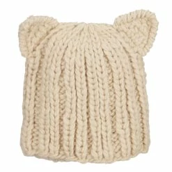 Jeanne Simmons Girl's Kitten Ear Ribbed Beanie -Adams Shop tn001ps beige 5