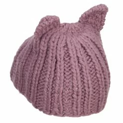 Jeanne Simmons Girl's Kitten Ear Ribbed Beanie -Adams Shop tn002ps lavender 2