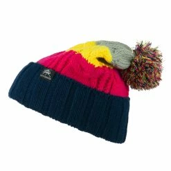 City Hunter Three Tone Knit Pom Beanie 66 City Hunter Three Tone Knit Pom Beanie -Adams Shop tr001bf navy 5 2