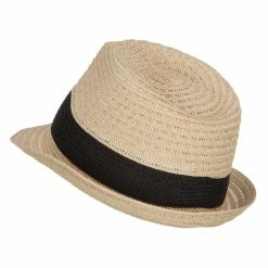 MG Women's Toyo Braid Fedora Hat 13 MG Women's Toyo Braid Fedora Hat -Adams Shop tr001sf natural black 2