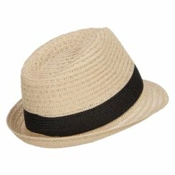 MG Women's Toyo Braid Fedora Hat 14 MG Women's Toyo Braid Fedora Hat -Adams Shop tr001sf natural black 3