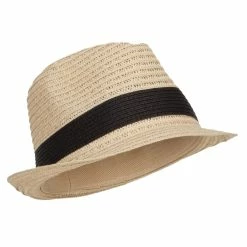 MG Women's Toyo Braid Fedora Hat 15 MG Women's Toyo Braid Fedora Hat -Adams Shop tr001sf natural black 4