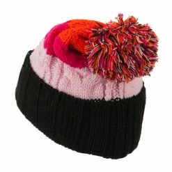 City Hunter Three Tone Knit Pom Beanie 73 City Hunter Three Tone Knit Pom Beanie -Adams Shop tr006bf fuchsia 2 2