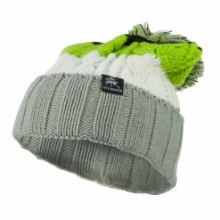 City Hunter Three Tone Knit Pom Beanie