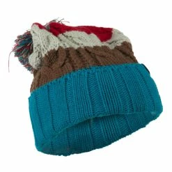 City Hunter Three Tone Knit Pom Beanie 60 City Hunter Three Tone Knit Pom Beanie -Adams Shop tr009bf royal 4 2