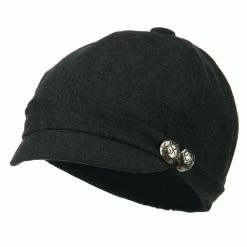 Jeanne Simmons 2 Silver Button Cabbie Cap