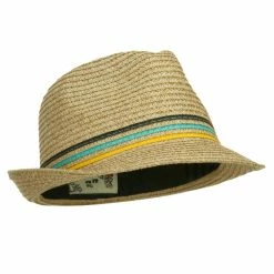 Hatiya Herringbone Paper Straw Braid Fedora 10 Hatiya Herringbone Paper Straw Braid Fedora -Adams Shop ts001cf tan 4