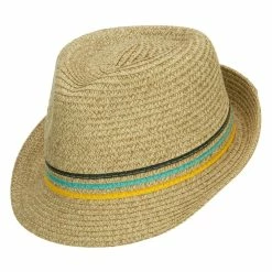 Hatiya Herringbone Paper Straw Braid Fedora 11 Hatiya Herringbone Paper Straw Braid Fedora -Adams Shop ts001cf tan 5