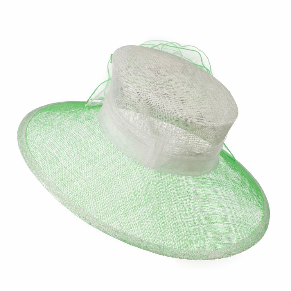 Something Special Two Tone Sheer Flower Accent Sinamay Hat 21 Something Special Two Tone Sheer Flower Accent Sinamay Hat - Image 19