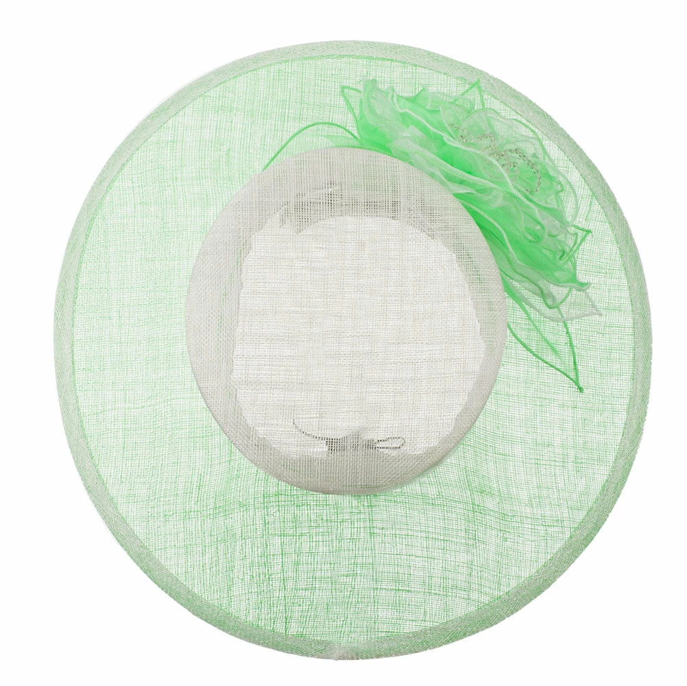 Something Special Two Tone Sheer Flower Accent Sinamay Hat 22 Something Special Two Tone Sheer Flower Accent Sinamay Hat - Image 20