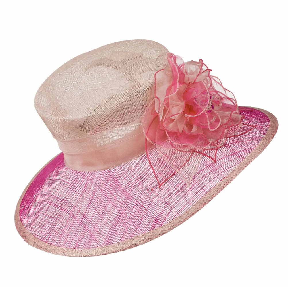 Something Special Two Tone Sheer Flower Accent Sinamay Hat 12 Something Special Two Tone Sheer Flower Accent Sinamay Hat - Image 10