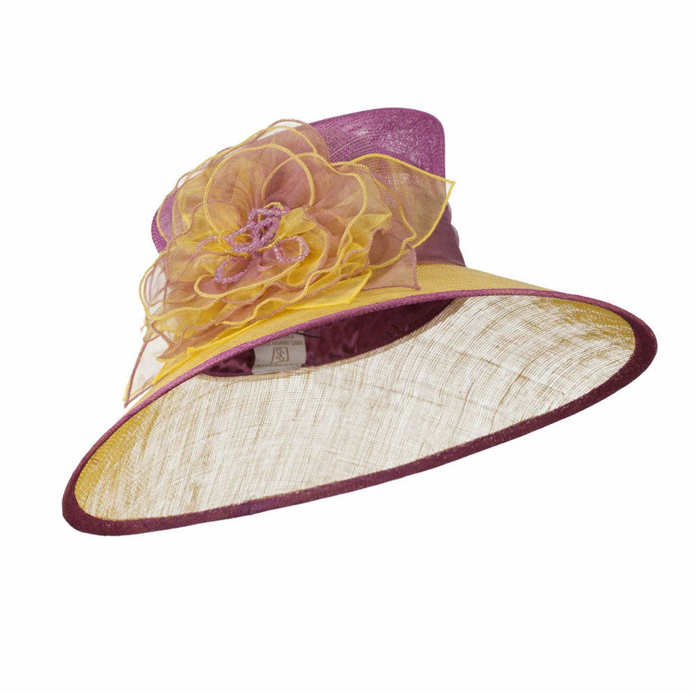 Something Special Two Tone Sheer Flower Accent Sinamay Hat 13 Something Special Two Tone Sheer Flower Accent Sinamay Hat - Image 11