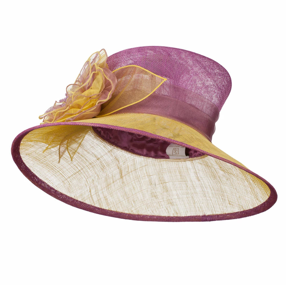 Something Special Two Tone Sheer Flower Accent Sinamay Hat 16 Something Special Two Tone Sheer Flower Accent Sinamay Hat - Image 14