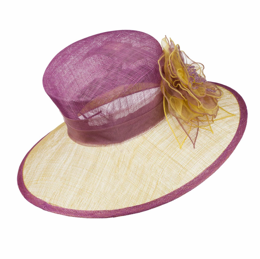 Something Special Two Tone Sheer Flower Accent Sinamay Hat 14 Something Special Two Tone Sheer Flower Accent Sinamay Hat - Image 12