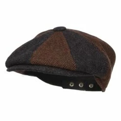 Jeanne Simmons Men's Two Tone Wool 8 Panel Newsboy Hat