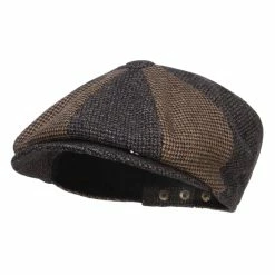 Jeanne Simmons Men's Two Tone Wool 8 Panel Newsboy Hat -Adams Shop tt002aq grey brown 1