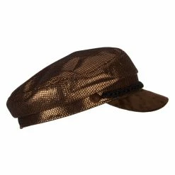 Something Special Two Tone Metallic And Velvet Greek Fisherman Cap 25 Something Special Two Tone Metallic And Velvet Greek Fisherman Cap -Adams Shop tt002ic bronze 4