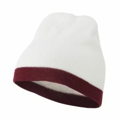 Artex Two Tone Short Beanie 77 Artex Two Tone Short Beanie -Adams Shop tw006ms white burgundy 1