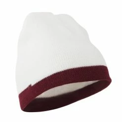 Artex Two Tone Short Beanie 80 Artex Two Tone Short Beanie -Adams Shop tw006ms white burgundy 4