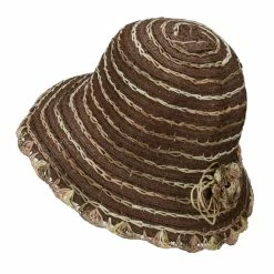 Jeanne Simmons Loop Toyo Braid Bucket Hat -Adams Shop ty001bh brown 2