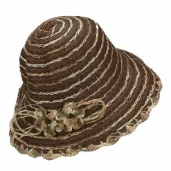 Jeanne Simmons Loop Toyo Braid Bucket Hat -Adams Shop ty001bh brown 3