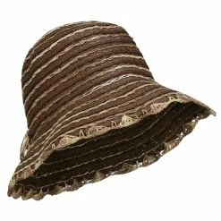 Jeanne Simmons Loop Toyo Braid Bucket Hat -Adams Shop ty001bh brown 4