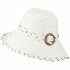 Jeanne Simmons Stitched Toyo Braid Crushable Hat -Adams Shop ty001cr white 2