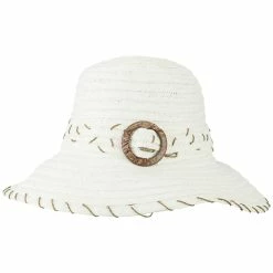 Jeanne Simmons Stitched Toyo Braid Crushable Hat -Adams Shop ty001cr white 5