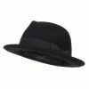 Jeanne Simmons Men's Wool Felt Upbrim Fedora 2 Jeanne Simmons Men's Wool Felt Upbrim Fedora -Adams Shop tz001tf black 1