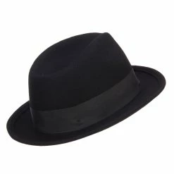 Jeanne Simmons Men's Wool Felt Upbrim Fedora 9 Jeanne Simmons Men's Wool Felt Upbrim Fedora -Adams Shop tz001tf black 3