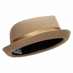 Hatiya Wool Upbrim Pork Pie Fedora -Adams Shop ub001pp camel 4 1