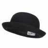 Hatiya Wool Felt Upturn Brim Bowler Hat 1 Hatiya Wool Felt Upturn Brim Bowler Hat -Adams Shop ub001tp black 1