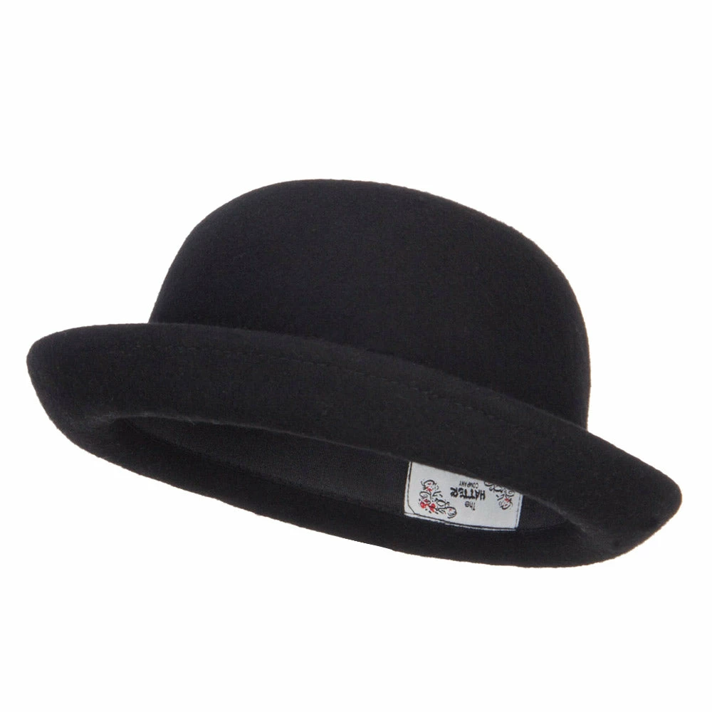 Hatiya Wool Felt Upturn Brim Bowler Hat 3 Hatiya Wool Felt Upturn Brim Bowler Hat