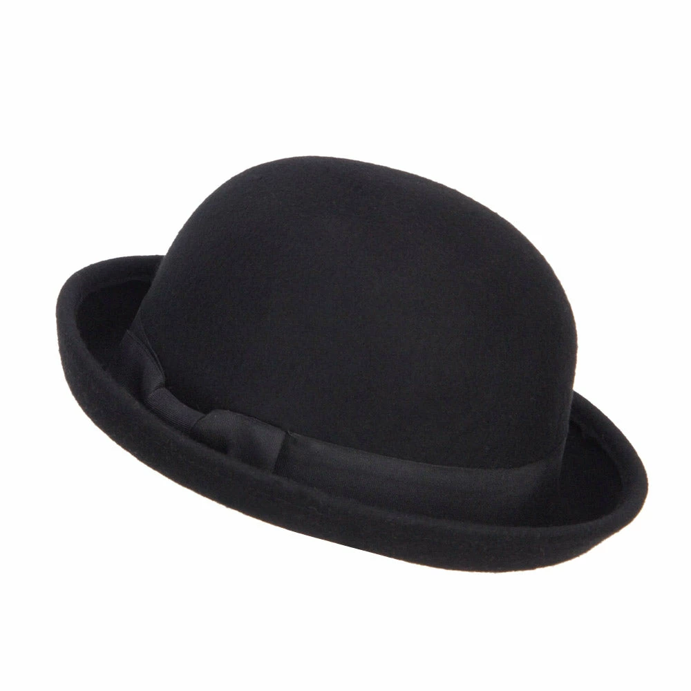 Hatiya Wool Felt Upturn Brim Bowler Hat 4 Hatiya Wool Felt Upturn Brim Bowler Hat - Image 2