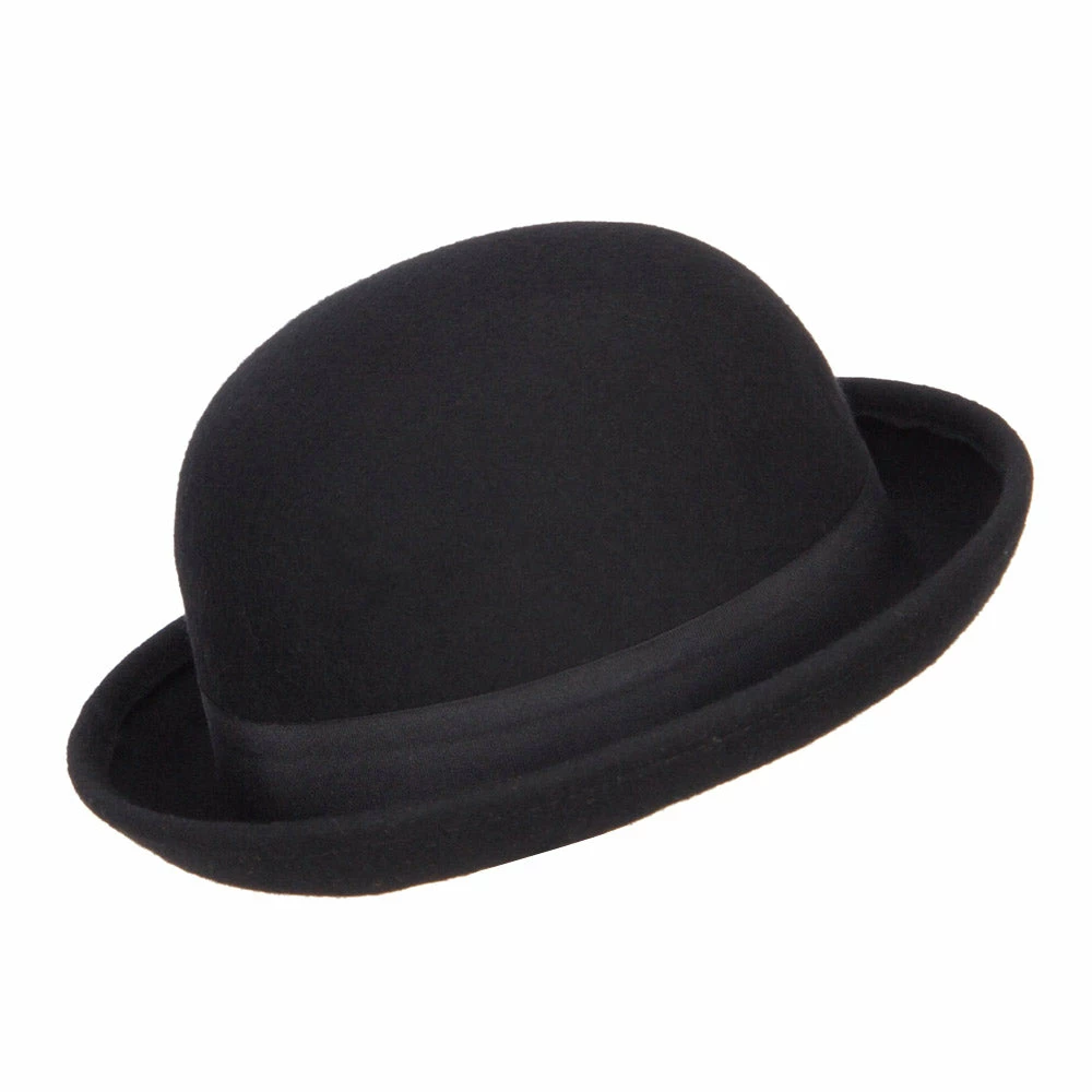 Hatiya Wool Felt Upturn Brim Bowler Hat 5 Hatiya Wool Felt Upturn Brim Bowler Hat - Image 3